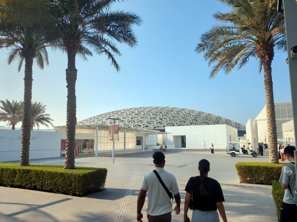 The exterior dome of the Abu Dhabi Louvre