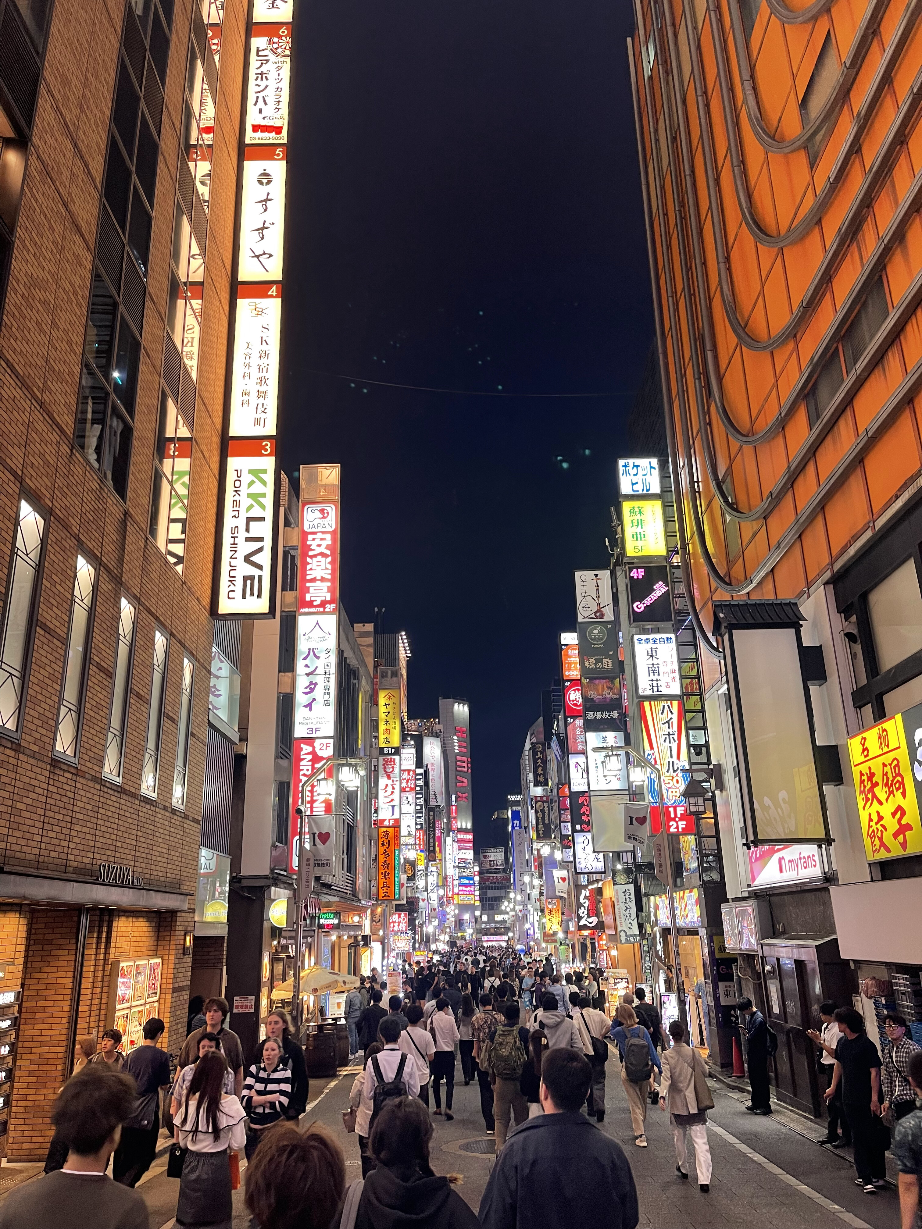 A busy mixed-use district in Shinjuku